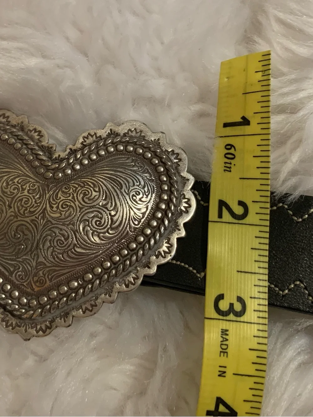 BRIGHTON ladies “Heart of Silver” Vintage belt size Large Gently Preloved